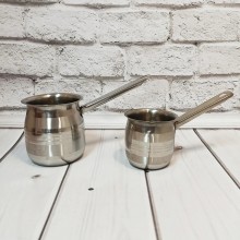 Универсальный набор кофейных турок из нержавейющей стали А-Плюс CW-0271 2шт Универсальный набор кофейных турок из нержавейющей стали А-Плюс CW-0271 2шт